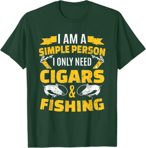 Fishing Shirt Fisherman Cigar Smoker T-Shirt - T-Shirt | Forest