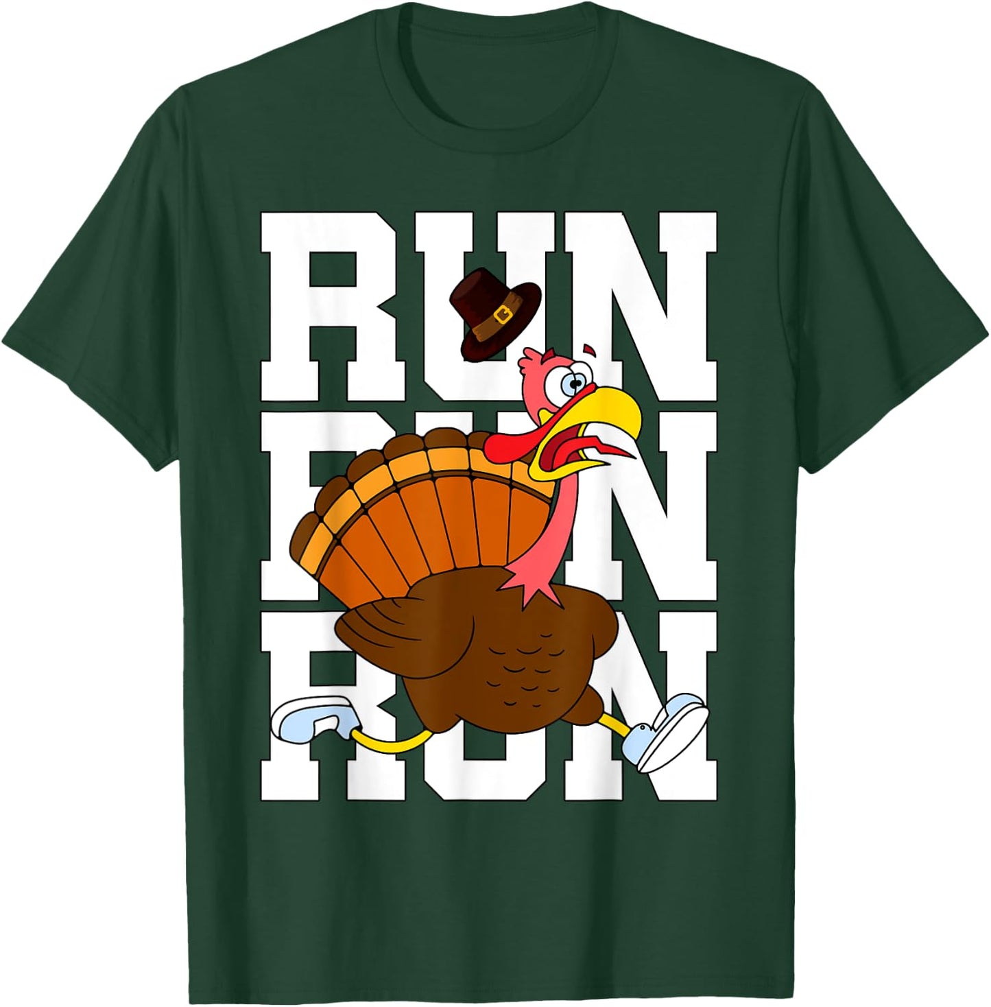 Turkey Run Costume Thanksgiving Running Turkey Trot T-Shirt - T-Shirt | Forest
