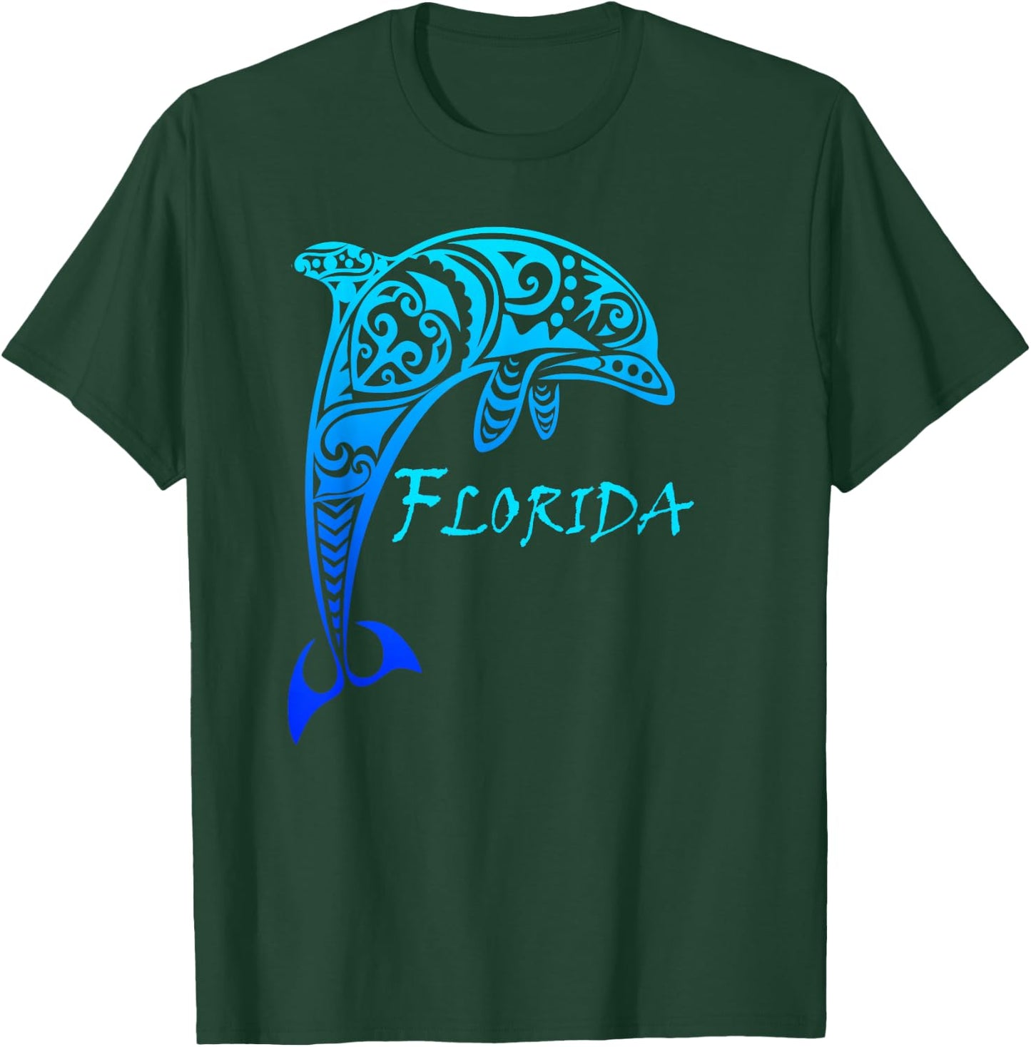 Florida Vacation Vintage Retro Dolphin Small T-Shirt - T-Shirt | Forest