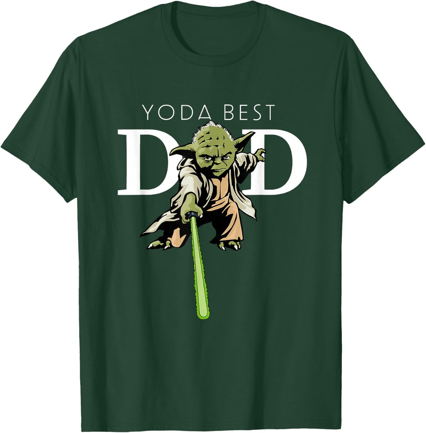 Star Wars Yoda Lightsaber Best Dad Father's Day T-Shirt - T-Shirt | Forest
