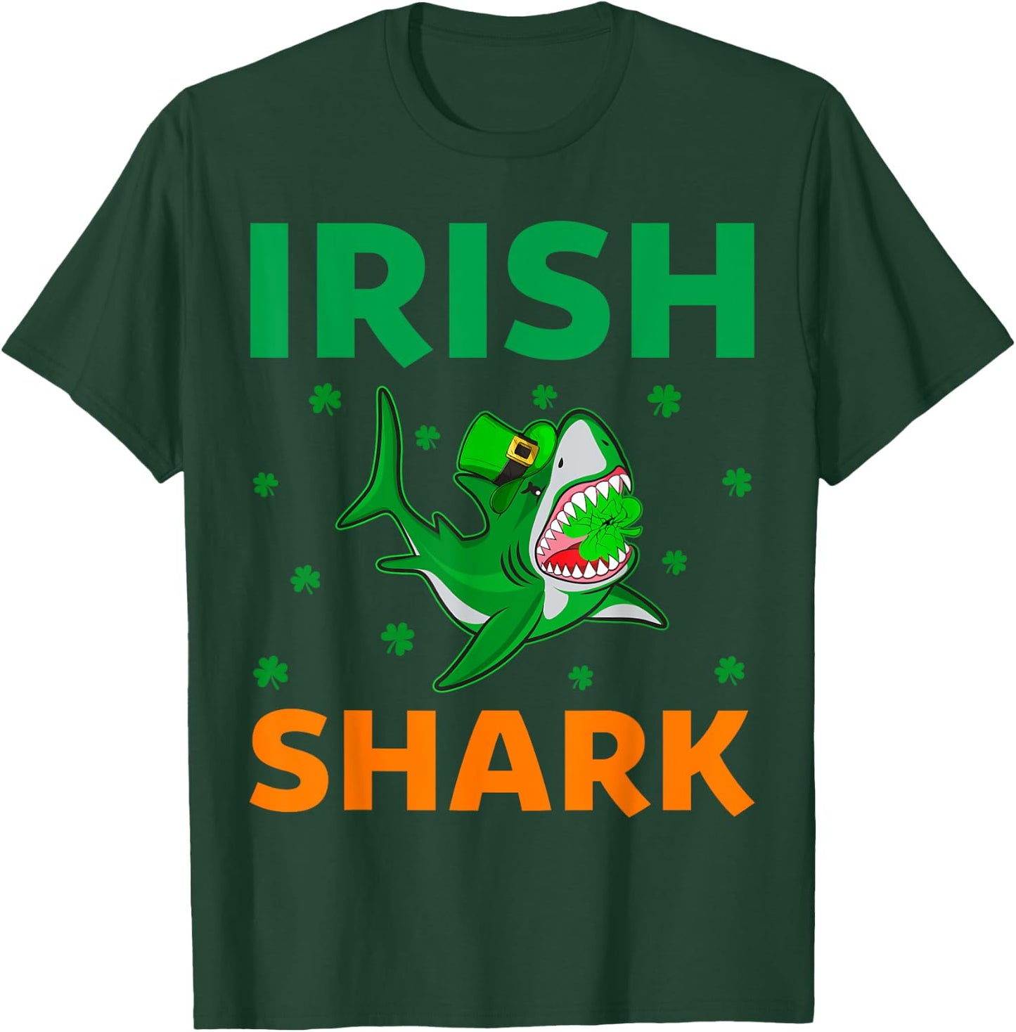 Shark Lover Leprechaun Lucky Irish Shark St. Patrick's Day T-Shirt - T-Shirt | Forest