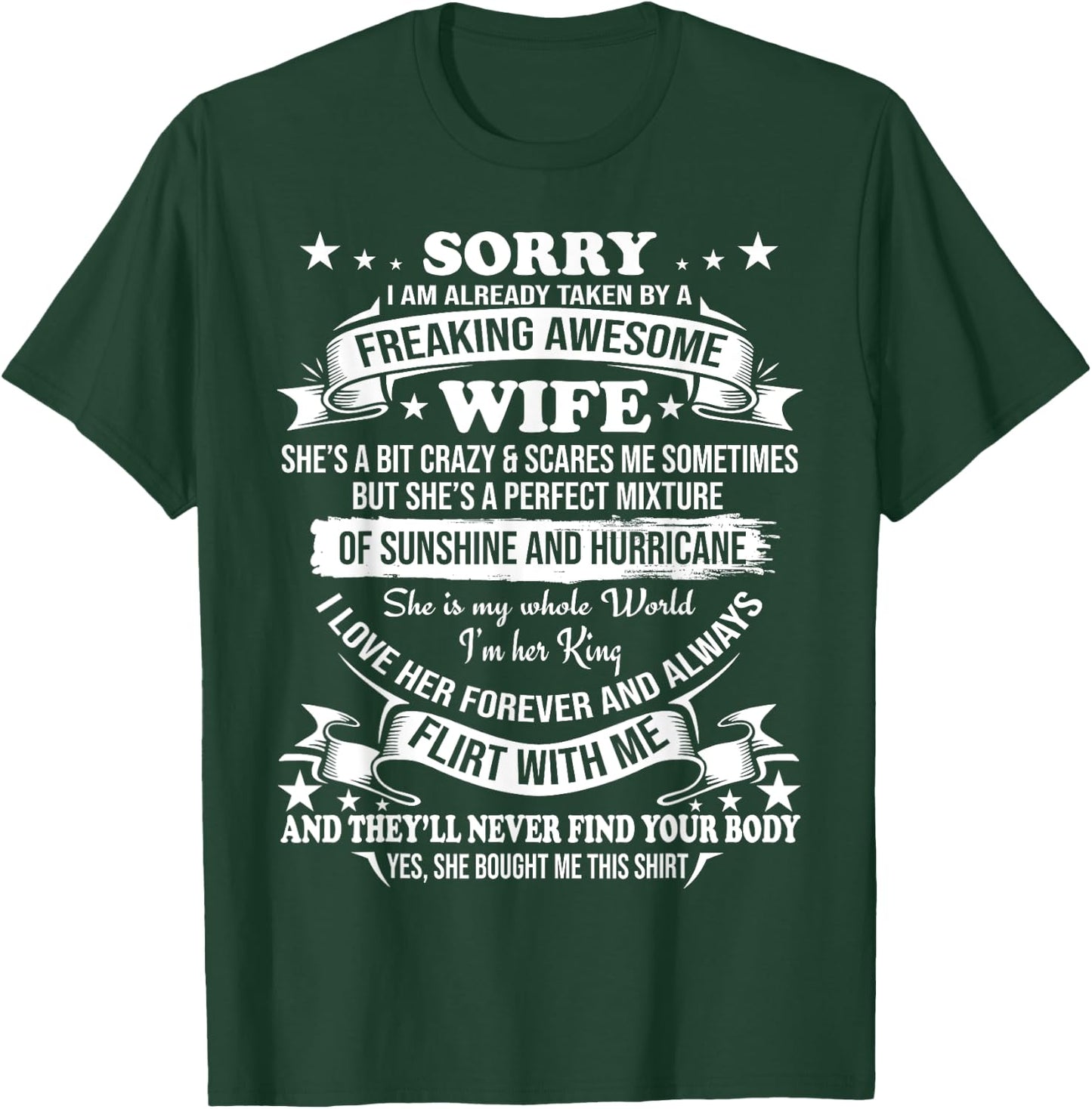Sorry I am already taken by awesome Wife Valentine Day T-Shirt - T-Shirt | Forest