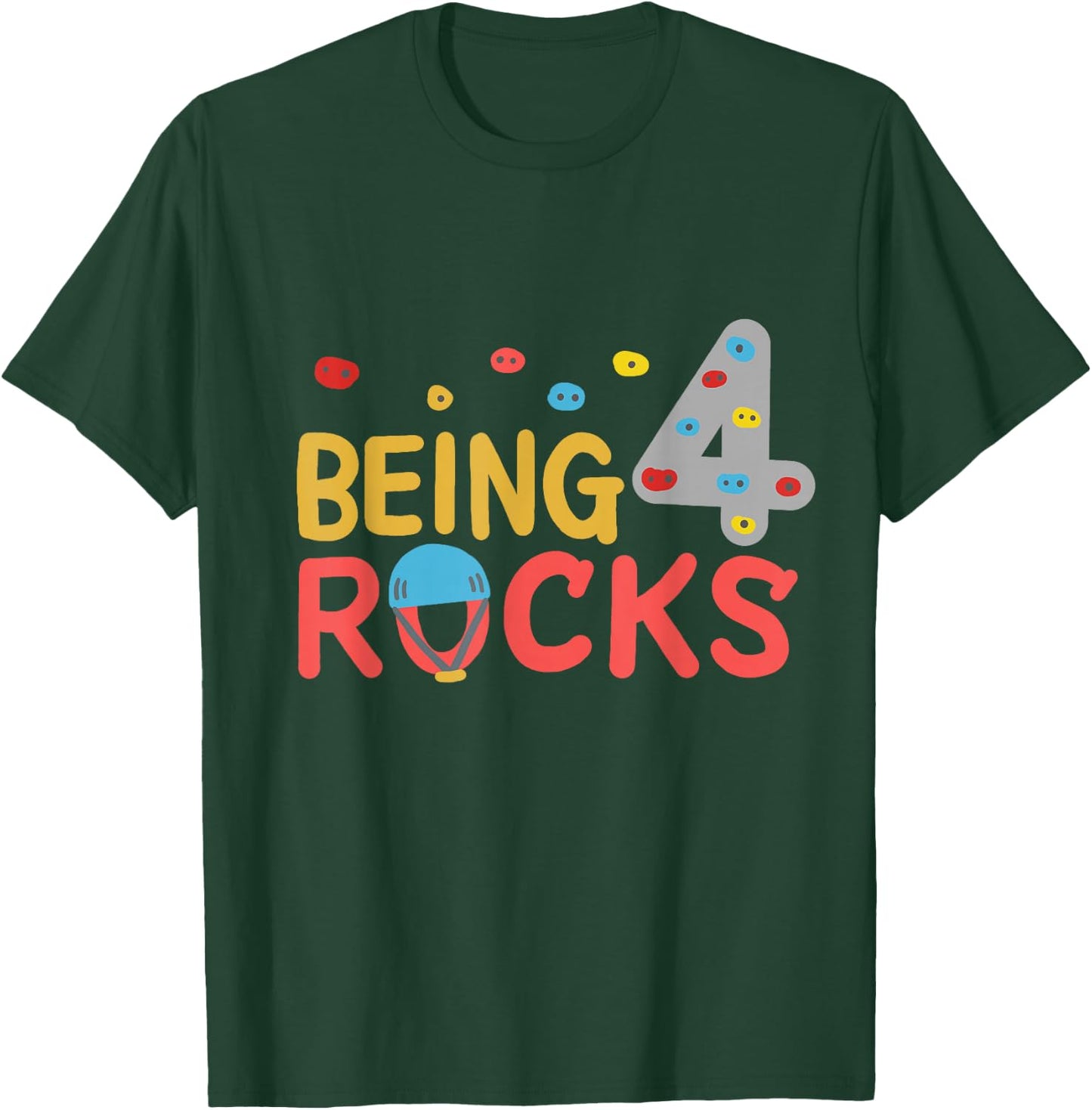 4th Birthday Climbing Gift T-Shirt - T-Shirt | Forest