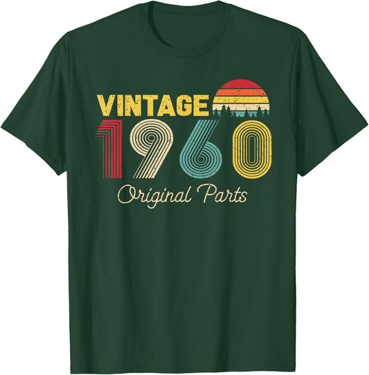 Vintage Original Parts 1960 Cool Men and Women 65th Bday T-Shirt - T-Shirt | Forest