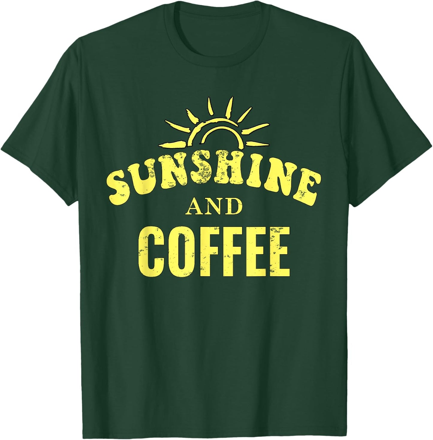 Coffee Lovers | Sunshine and Coffee Retro Style Mothers Day T-Shirt - T-Shirt | Forest