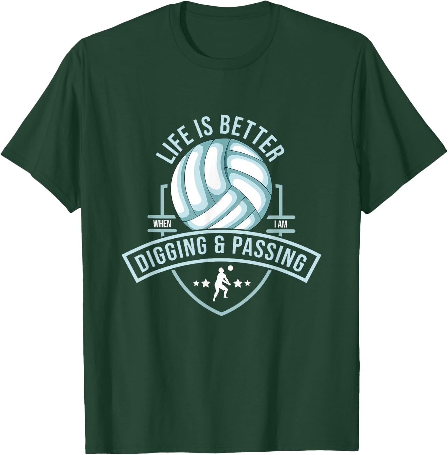Libero Volleyball Training Design Defense Position T-Shirt - T-Shirt | Forest