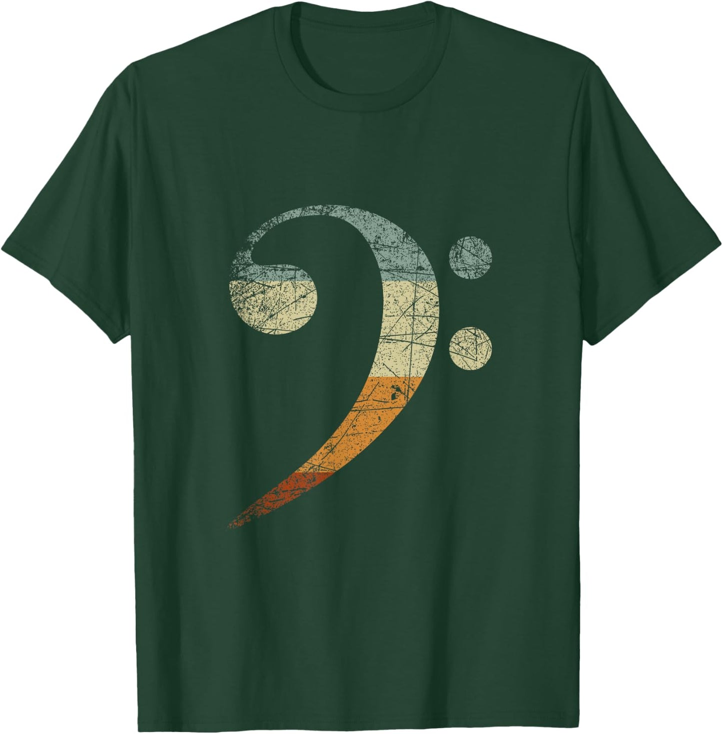 Treble Clef Retro Bass Clef T-Shirt - T-Shirt | Forest
