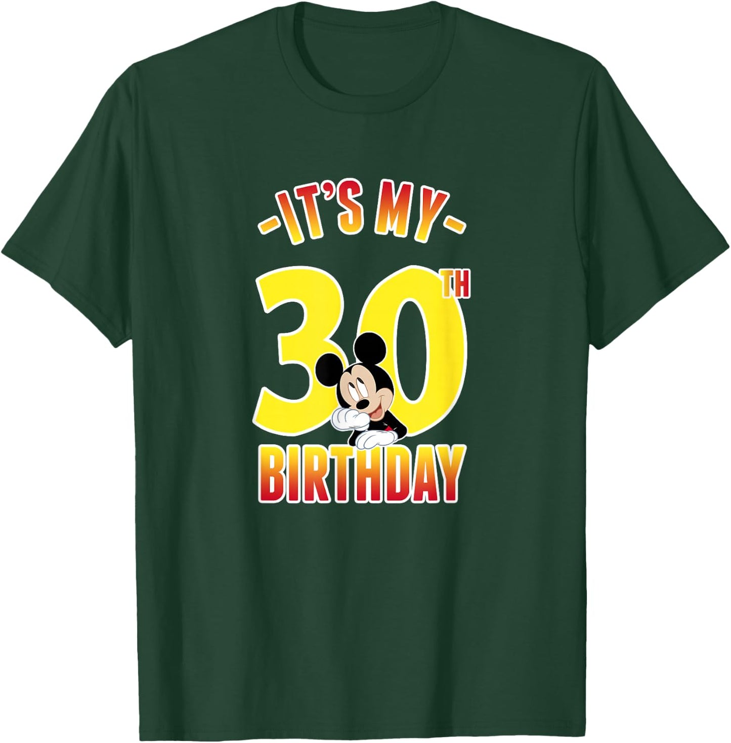Disney Mickey Mouse It's My 30th Birthday Gradient Portrait T-Shirt - T-Shirt | Forest