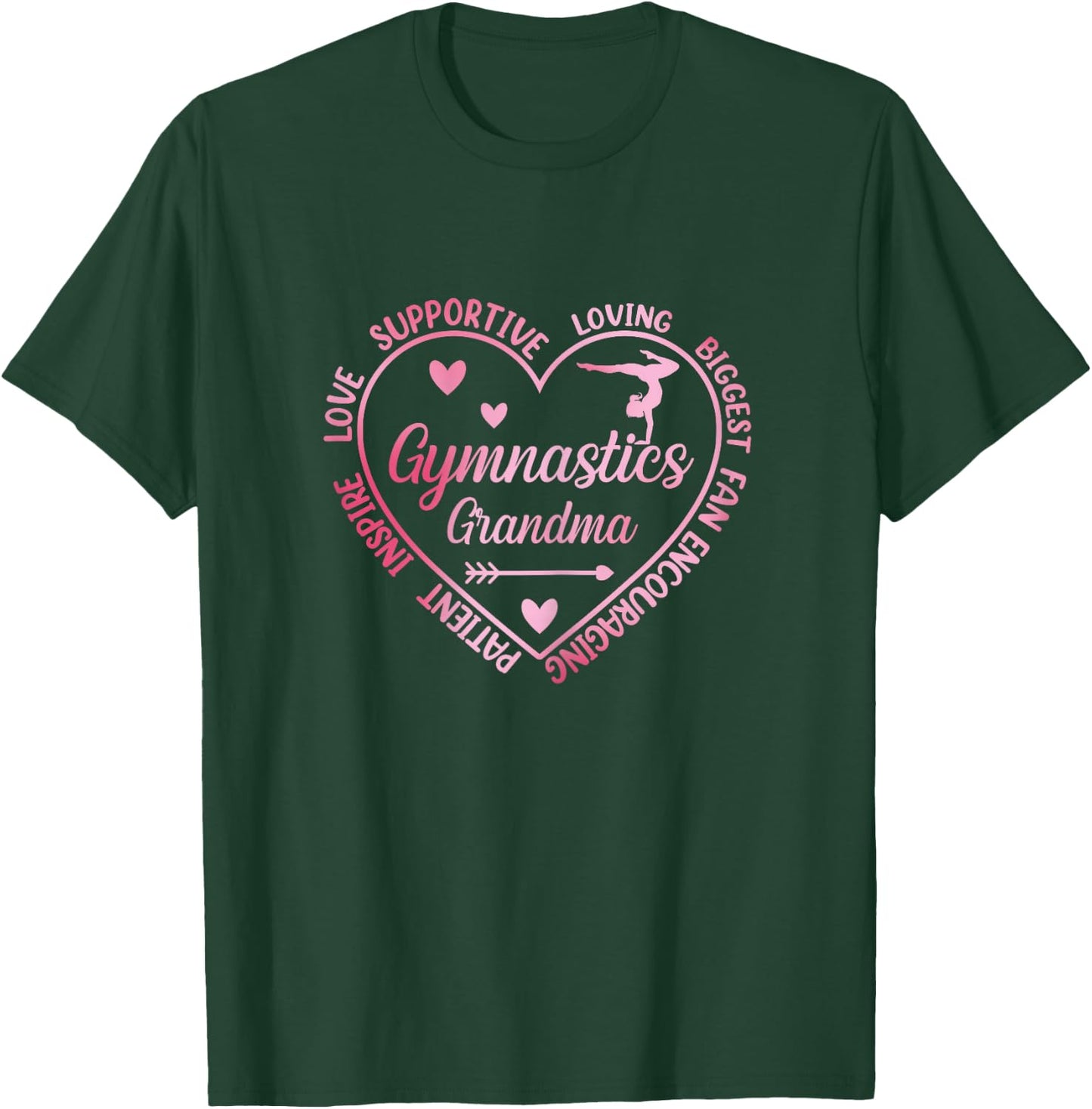 Gymnastics Grandma Heart Gymnast Grandma Matching Family T-Shirt - T-Shirt | Forest