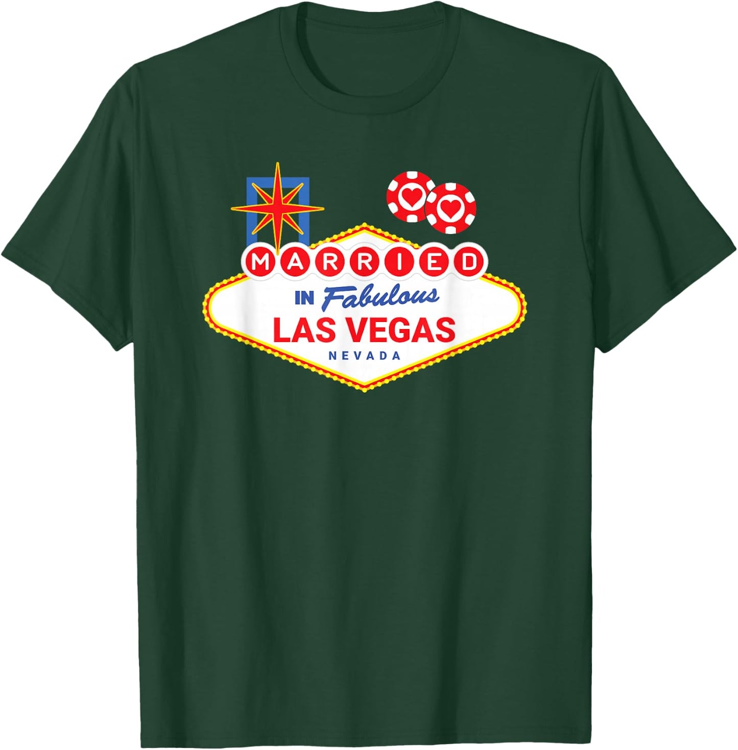 Las Vegas Wedding - Vegas Couple - Married in Vegas T-Shirt - T-Shirt | Forest