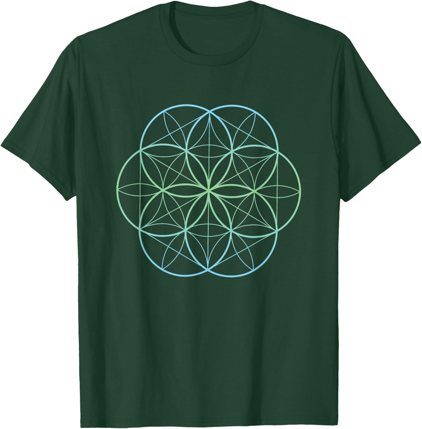 Flower of Life Holy Geometry Spiritual Clothing T-Shirt - T-Shirt | Forest