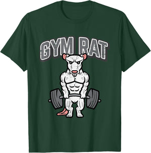 Gym Deadlift Funny Workout Rat Fitness Training Men Women T-Shirt - T-Shirt | Forest