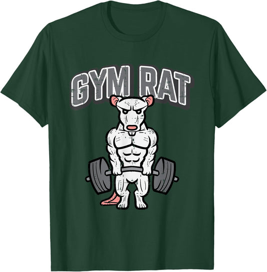 Gym Deadlift Funny Workout Rat Fitness Training Men Women T-Shirt - T-Shirt | Forest