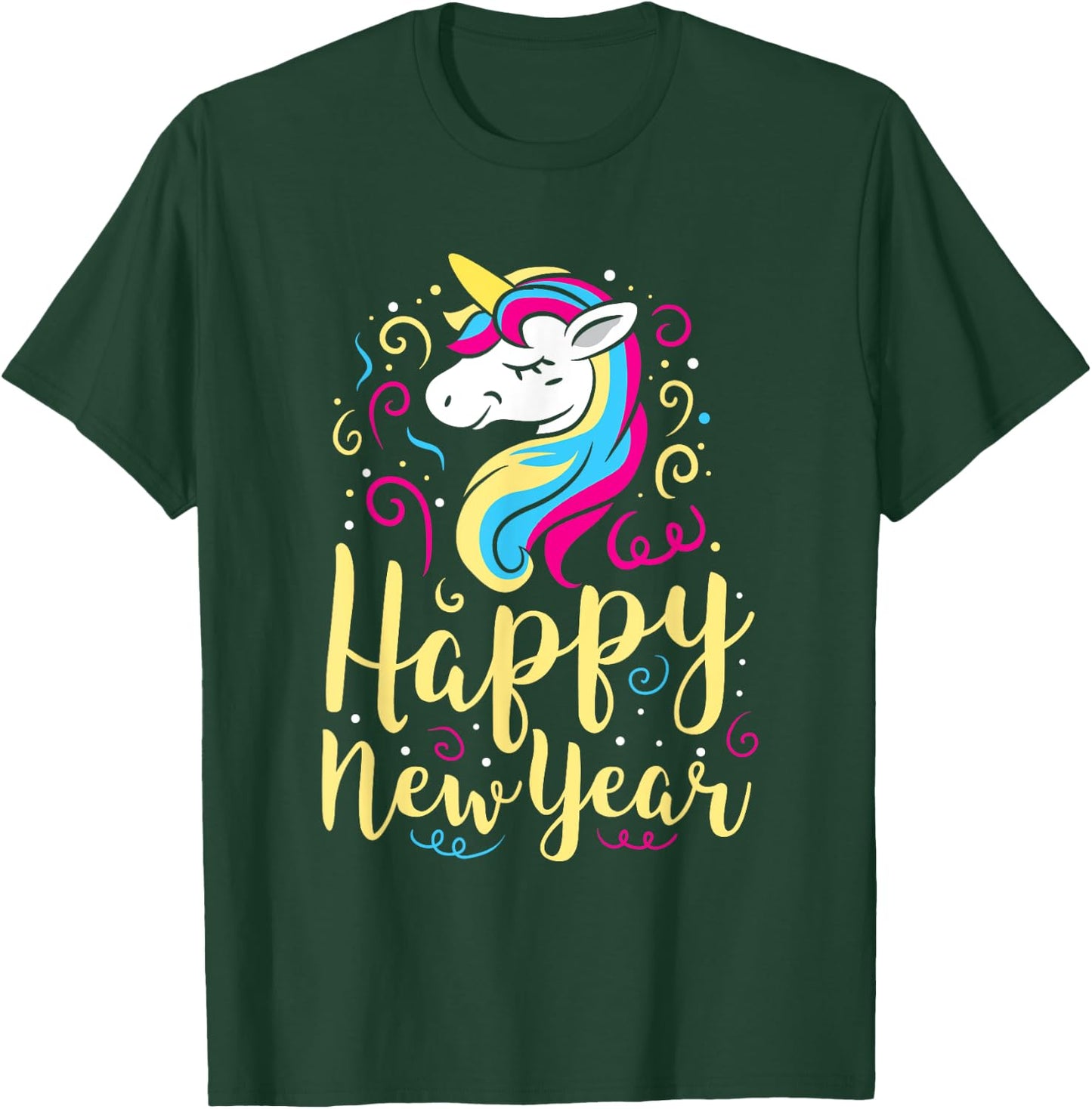 Happy New Year Unicorn New Years Eve Party T-Shirt - T-Shirt | Forest