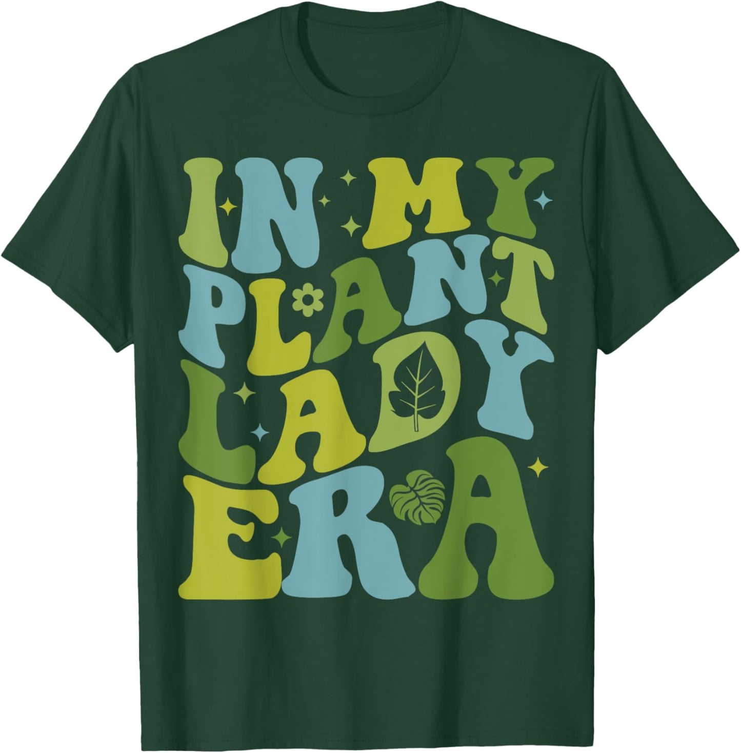 In My Plant Lady Era Groovy Plant Lover Gardening Plant Mama T-Shirt - T-Shirt | Forest