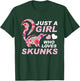 Just A Girl Who Loves Skunks Vintage Retro Skunk Gift T-Shirt - T-Shirt | Forest