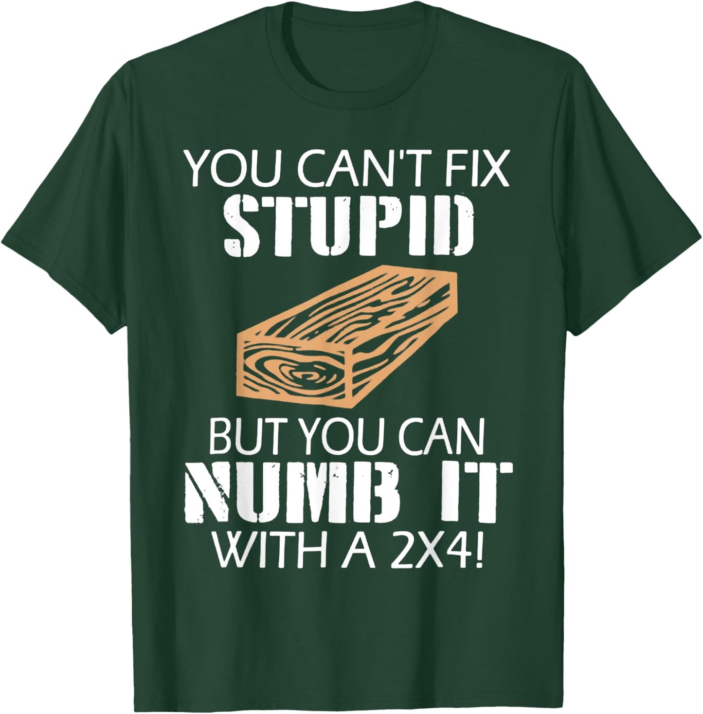 You Can't Fix Stupid But You Can Numb It with A 2x4 Funny T-Shirt - T-Shirt | Forest