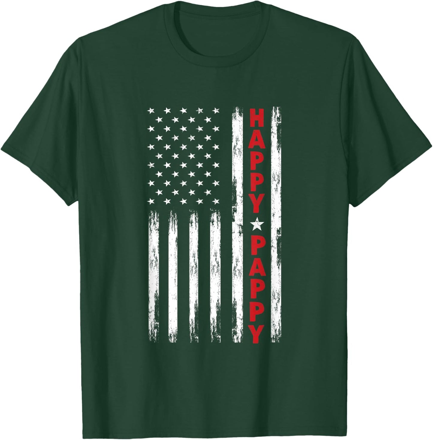 Happy Pappy shirt pappy gift Grandpa shirt Patriotic Grandpa Women Kids Men T-Shirt - T-Shirt | Forest