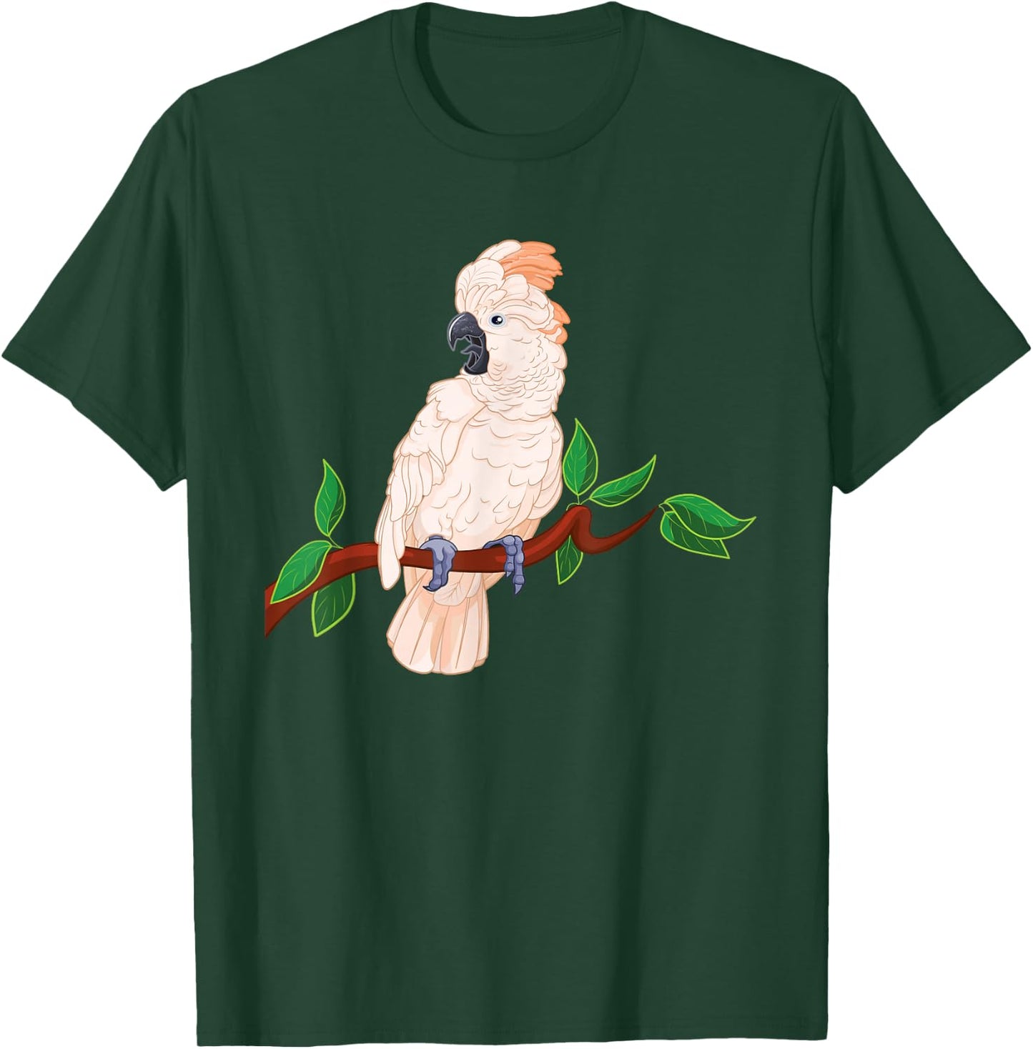 Moluccan Cockatoo on a Branch T-Shirt - T-Shirt | Forest