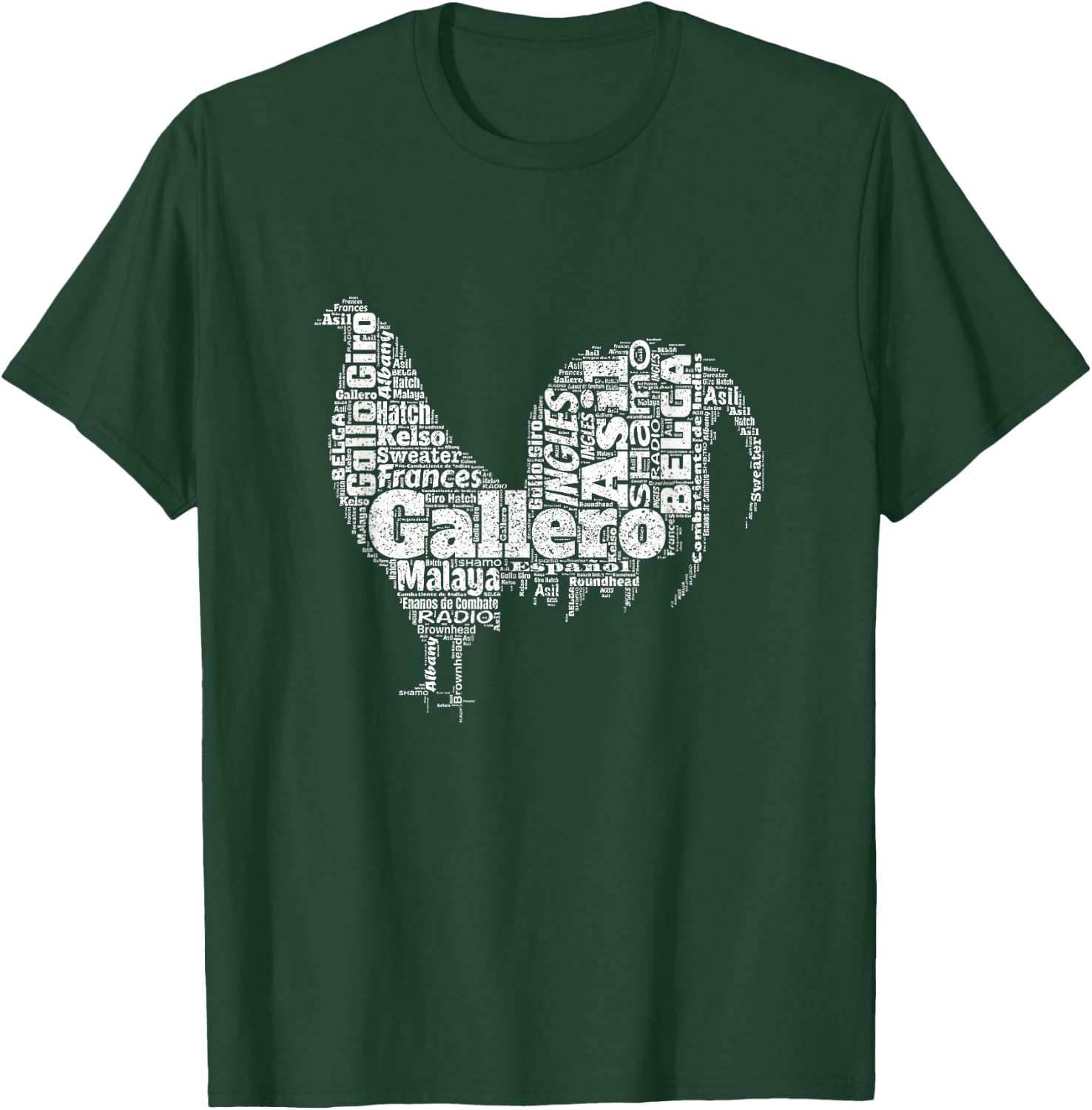 Gallero Tipos De Gallo De Pelea Silueta De Gallo T-Shirt - T-Shirt | Forest