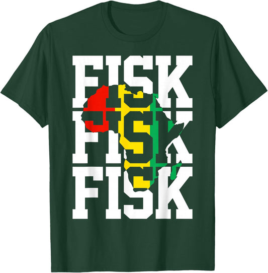 Vintage Fisk Lifetime Africa Map Hometown T-Shirt - T-Shirt | Forest