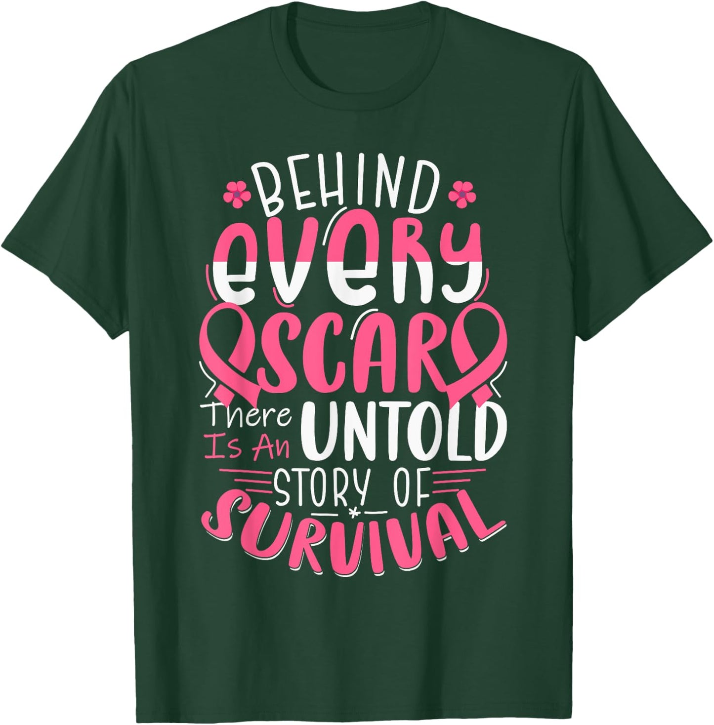 Breast Cancer Awareness Warrior Pink Ribbon Breast Cancer T-Shirt - T-Shirt | Forest