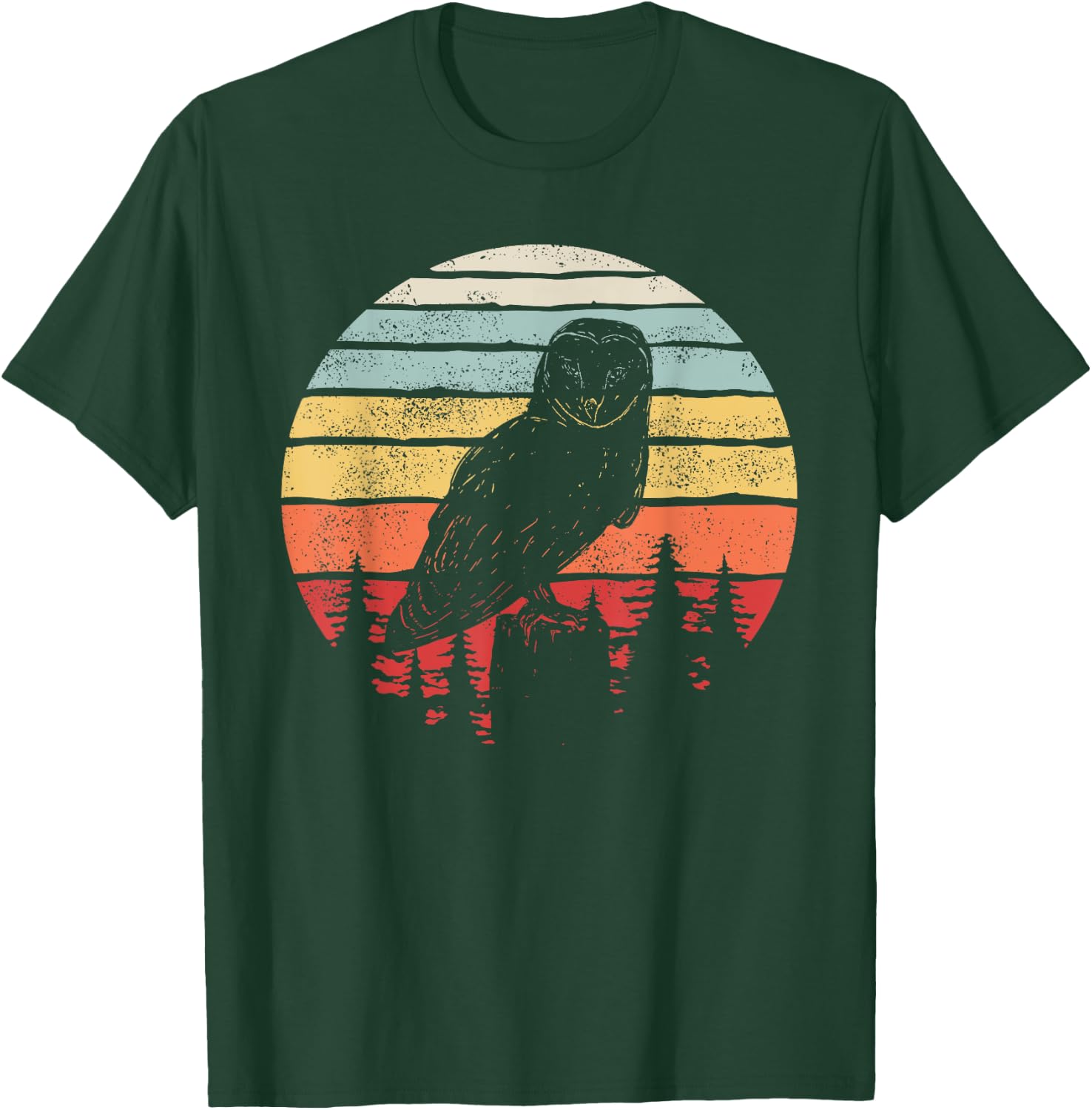 Vintage Retro Barn Owl Bird T-Shirt - T-Shirt | Forest
