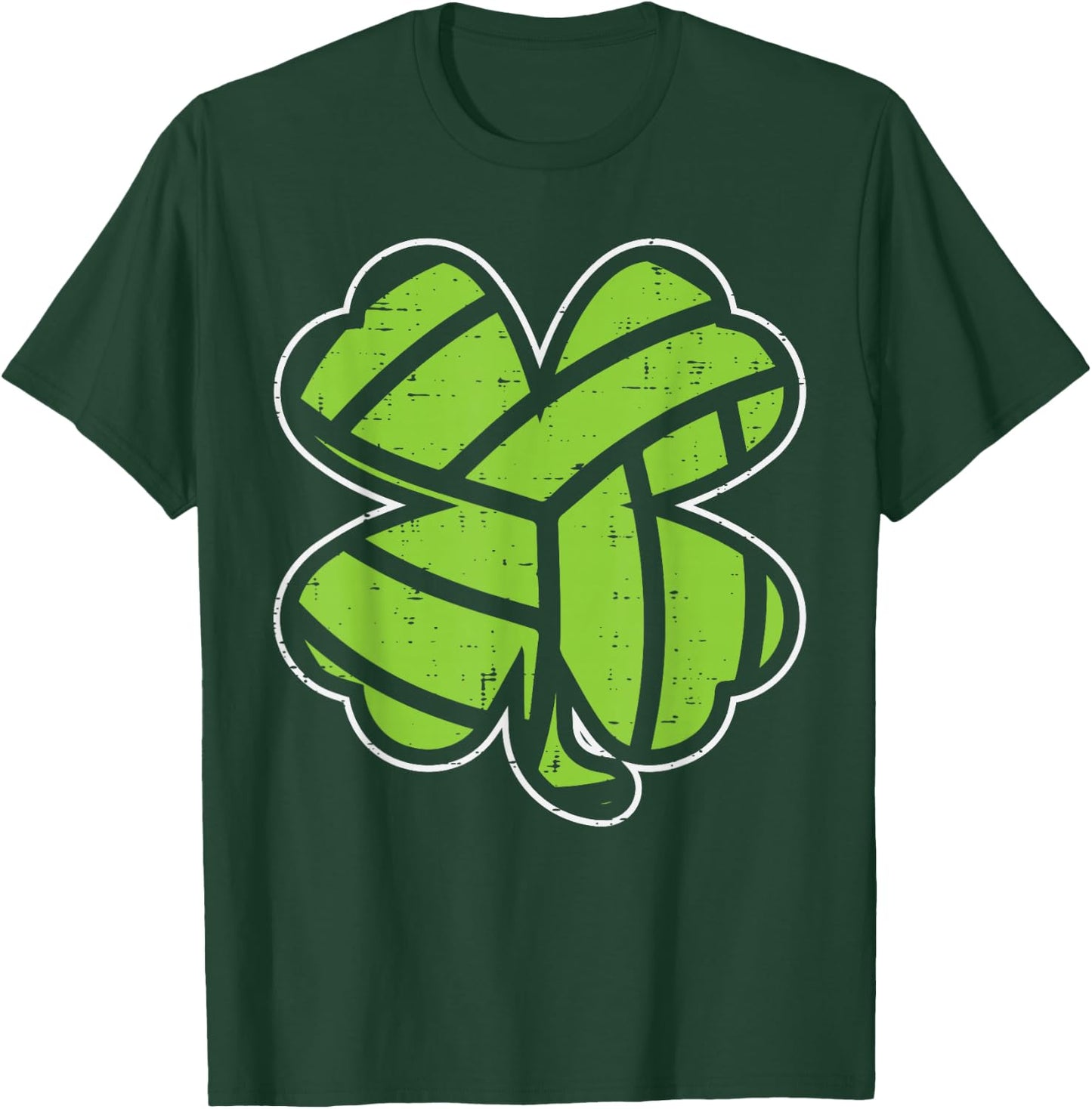 Volleyball Shamrock Clover St Patricks Day Lucky Sports Gift T-Shirt - T-Shirt | Forest