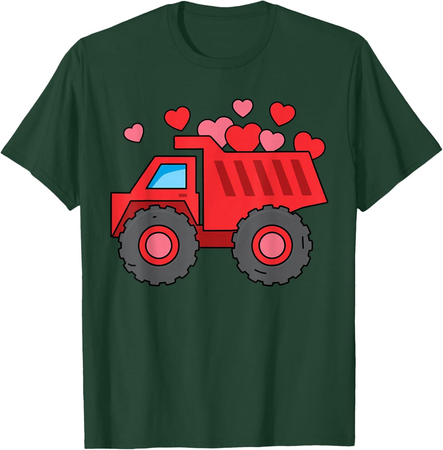 Valentines Day Construction Trucks Funny Boys Kids Toddler T-Shirt - T-Shirt | Forest
