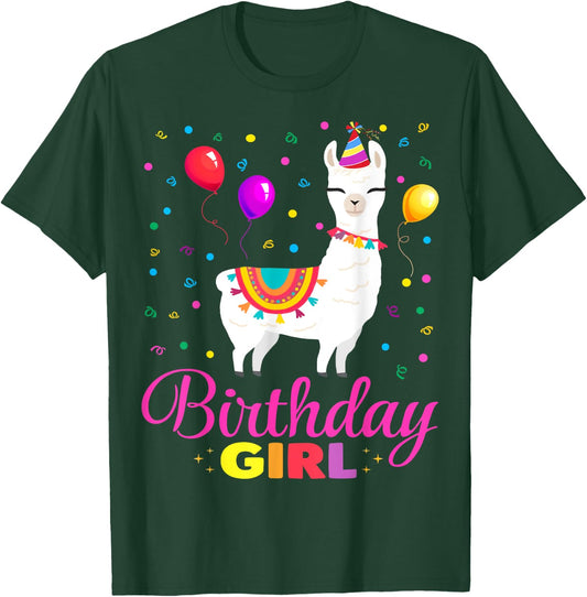 Cute Llama Shirt Party Animal Funny Gift Birthday Girl T-Shirt - T-Shirt | Forest