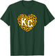 Kc Cheetah Animal Print Heart Kc Kansas City Cheetah Heart T-Shirt - T-Shirt | Forest