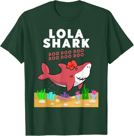Promoted to Lola Shark Cute Grandmother Gift Filipino T-Shirt - T-Shirt | Forest