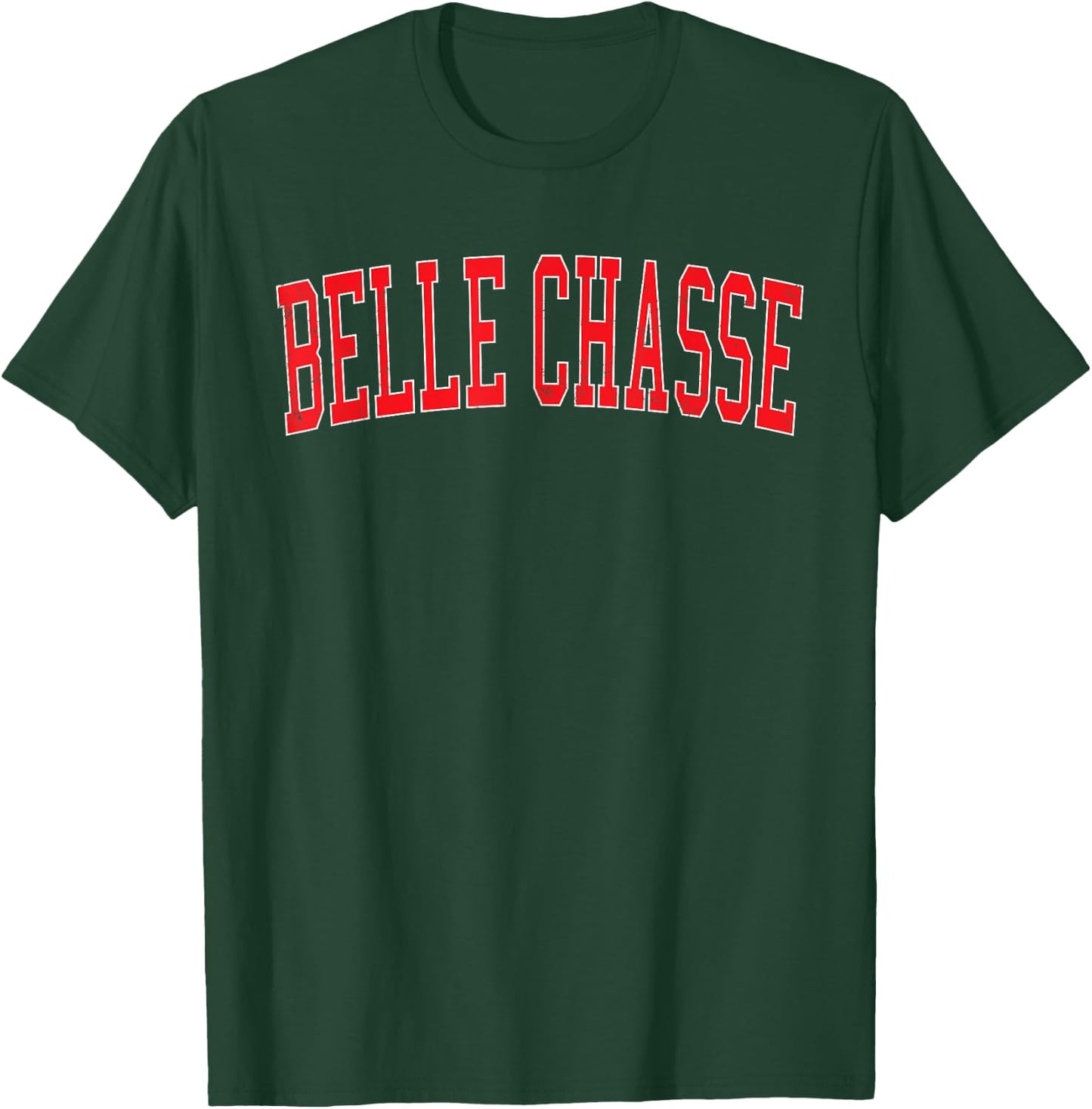 Vintage Belle Chasse LA Distressed Red Varsity Style T-Shirt - T-Shirt | Forest