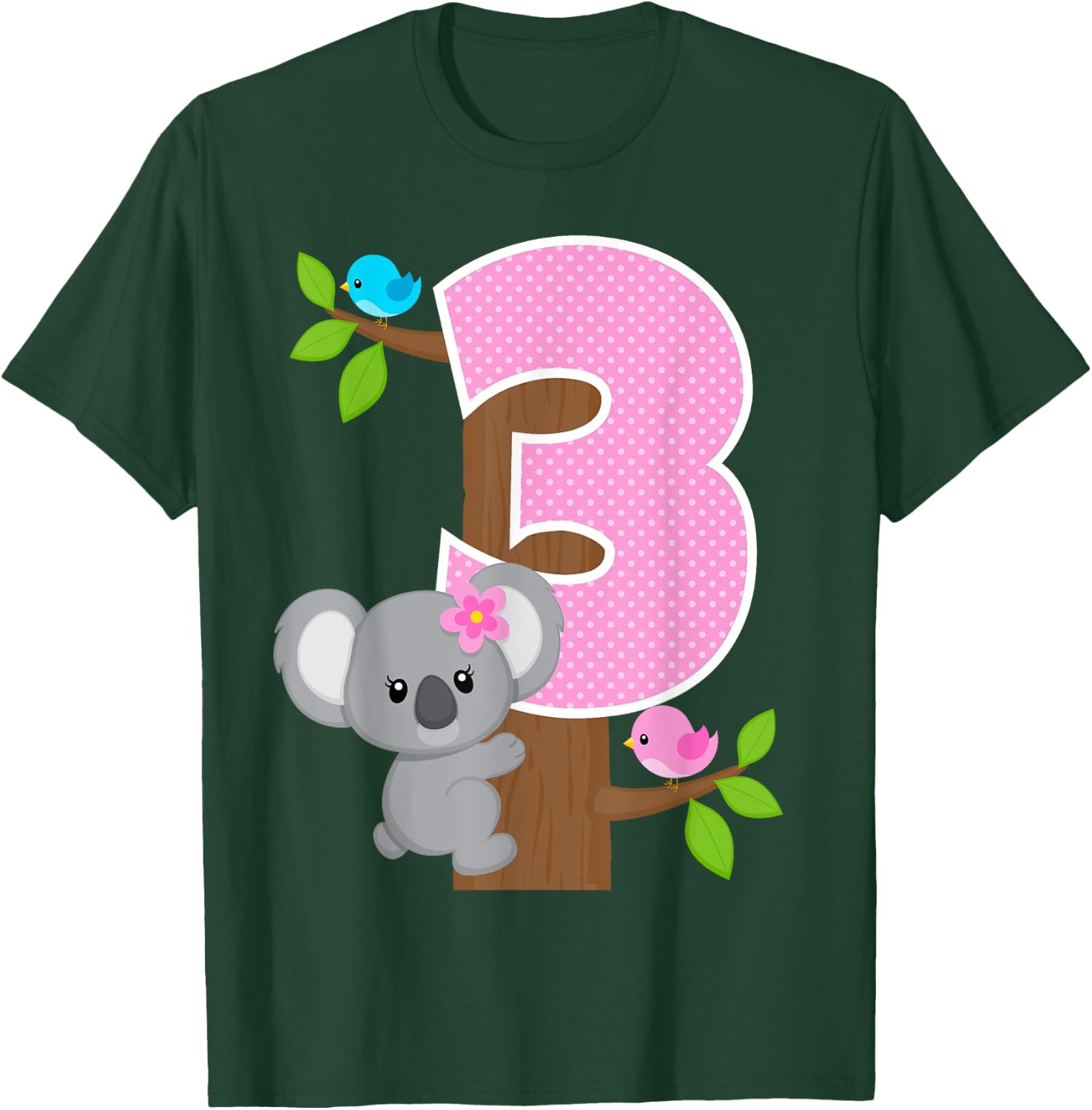 Koala Bear 3rd Birthday Girl 3 Year Old Birthday Koalas Bday T-Shirt - T-Shirt | Forest