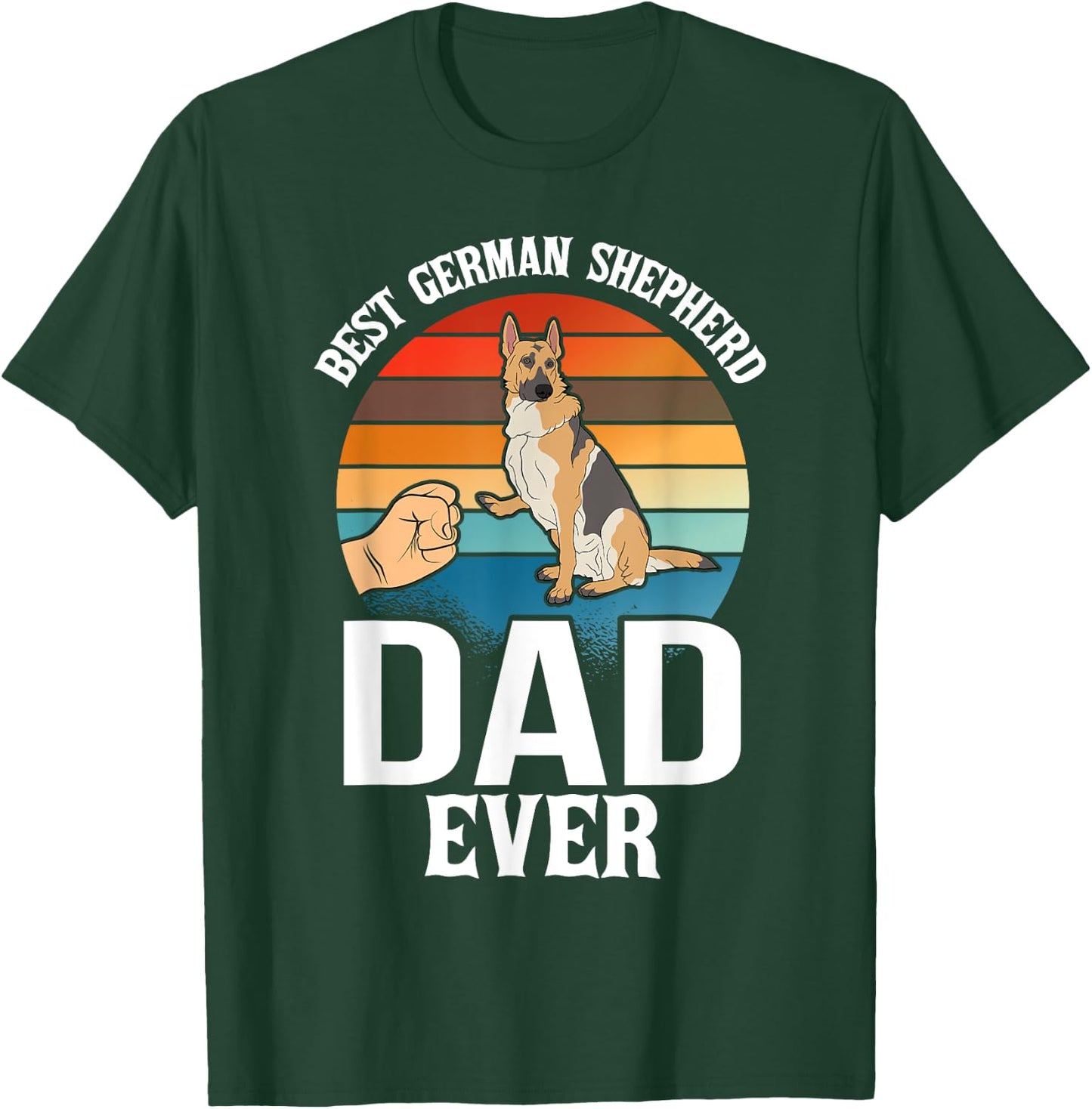 Best Dog Dad Ever German Shepherd Retro Vintage T-Shirt - T-Shirt | Forest