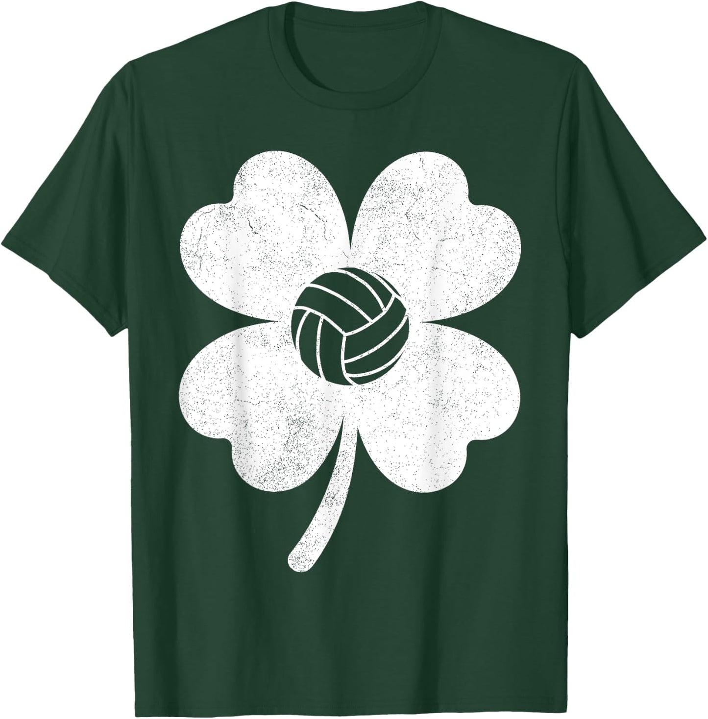 Volleyball St Patrick Day Clover Shamrock Boys Girls Player T-Shirt - T-Shirt | Forest