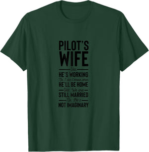 Funny Aviator Surprise Aviation Pilot's Wife T-Shirt - T-Shirt | Forest