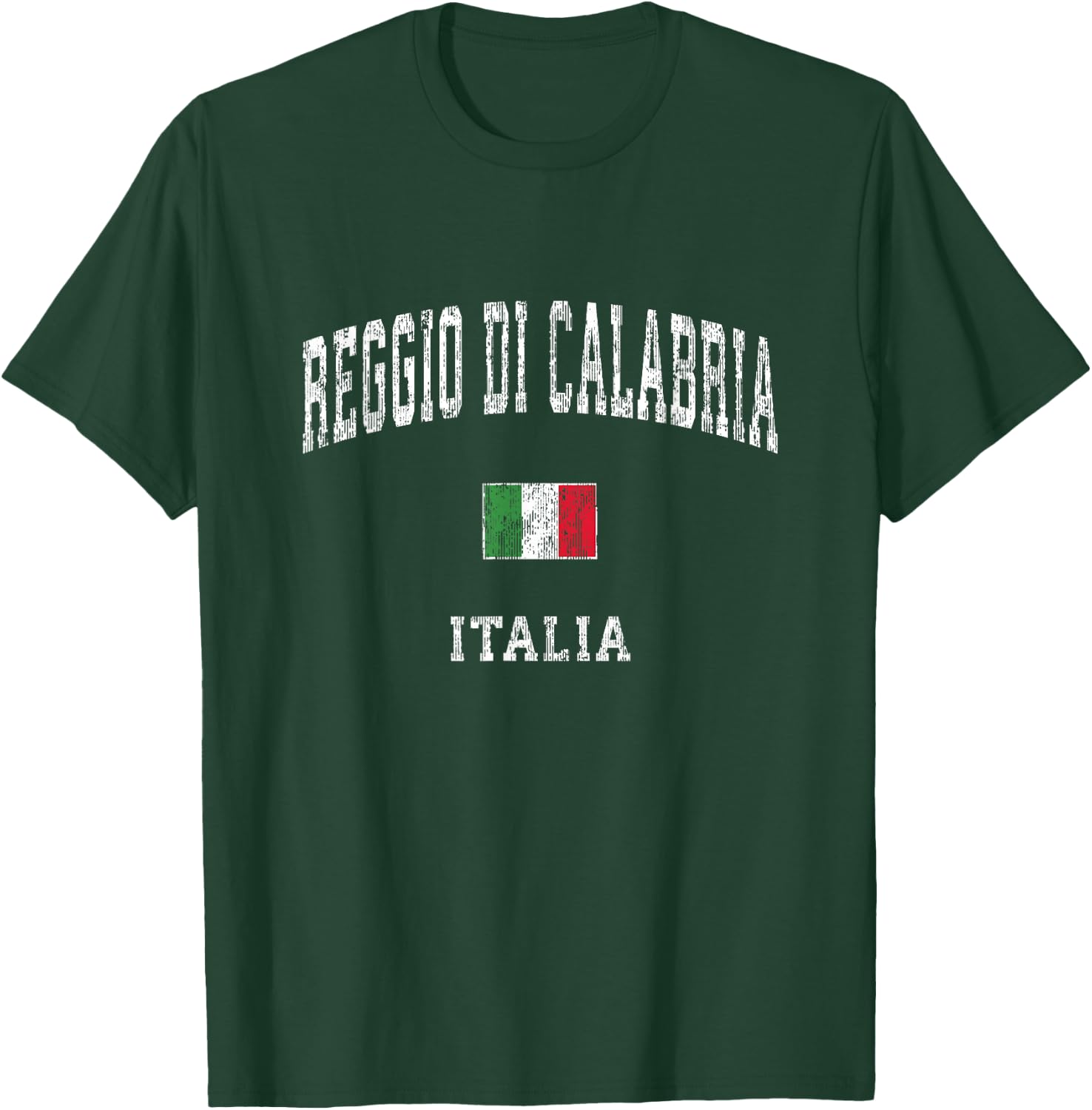Reggio Di Calabria Italy Vintage Athletic Sports Design T-Shirt - T-Shirt | Forest