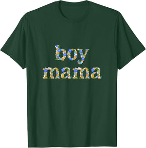 Floral Boy Mama Boy Mom Funny Mother's Day T-Shirt - T-Shirt | Forest