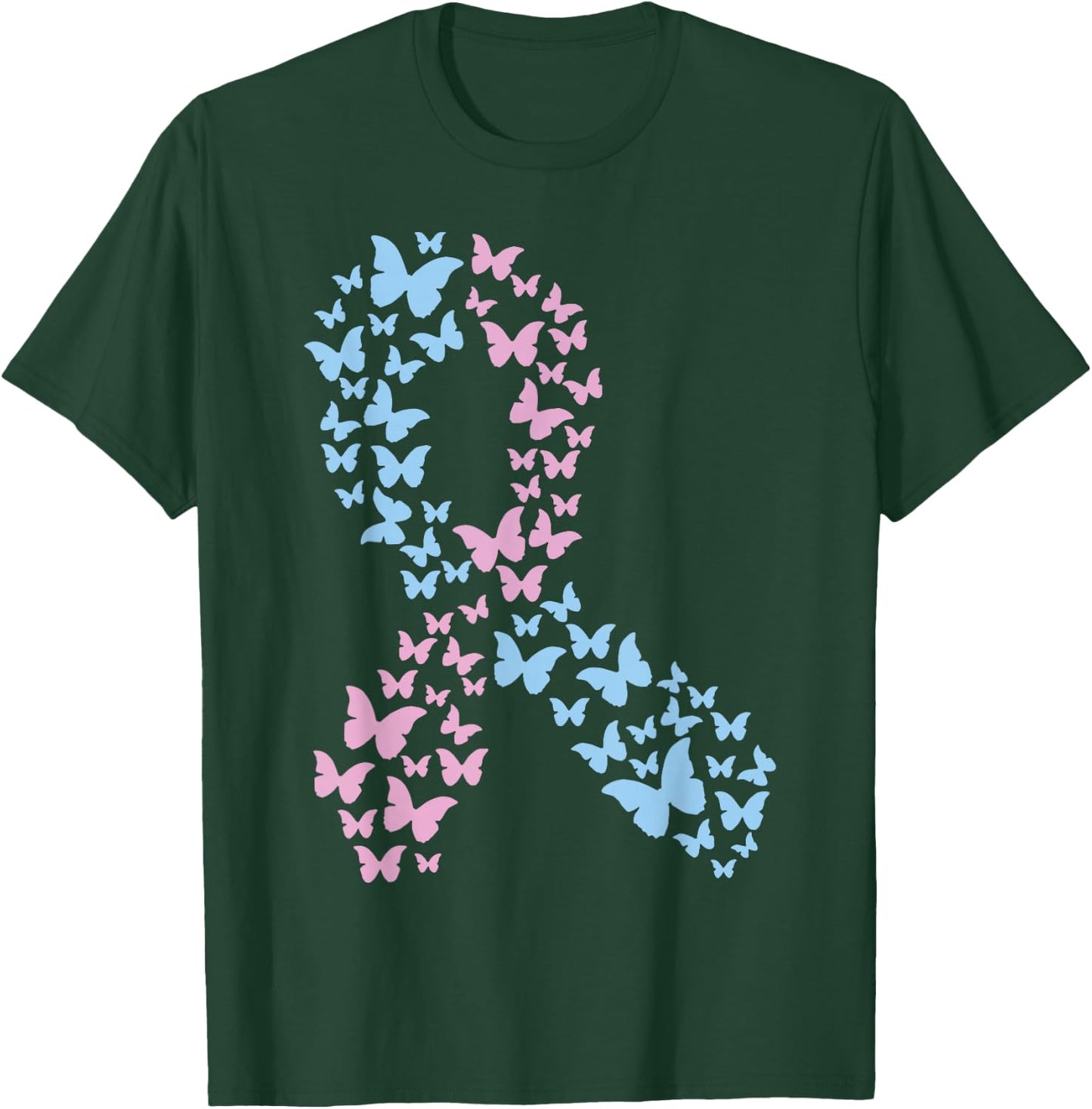 Butterfly Ribbon Pregnancy and Infant Loss Awareness Month T-Shirt - T-Shirt | Forest