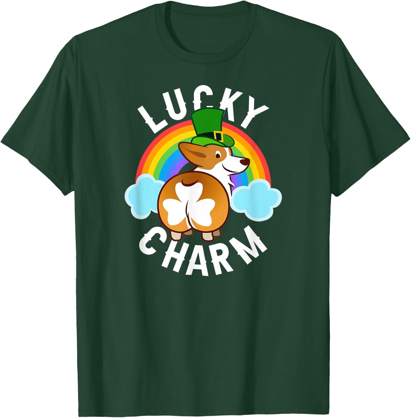 Corgi Leprechaun - Lucky Charm - St. Patricks Day T-Shirt - T-Shirt | Forest