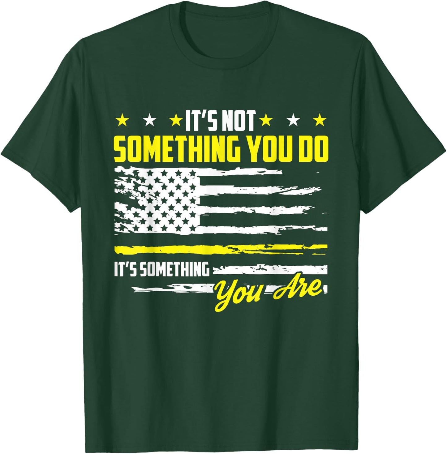 911 American Flag Dispatch-er USA Thin Gold Line Operator T-Shirt - T-Shirt | Forest