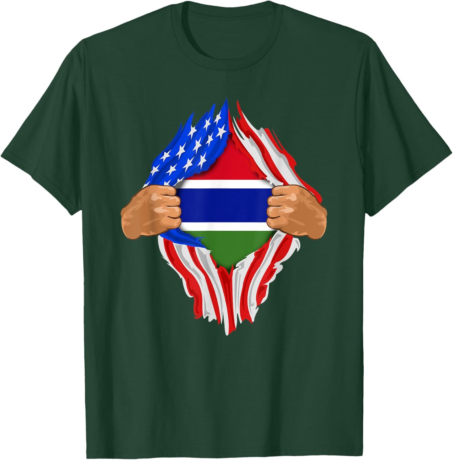 Gambian Blood Inside Me | Gambia Flag Gift T-Shirt - T-Shirt | Forest