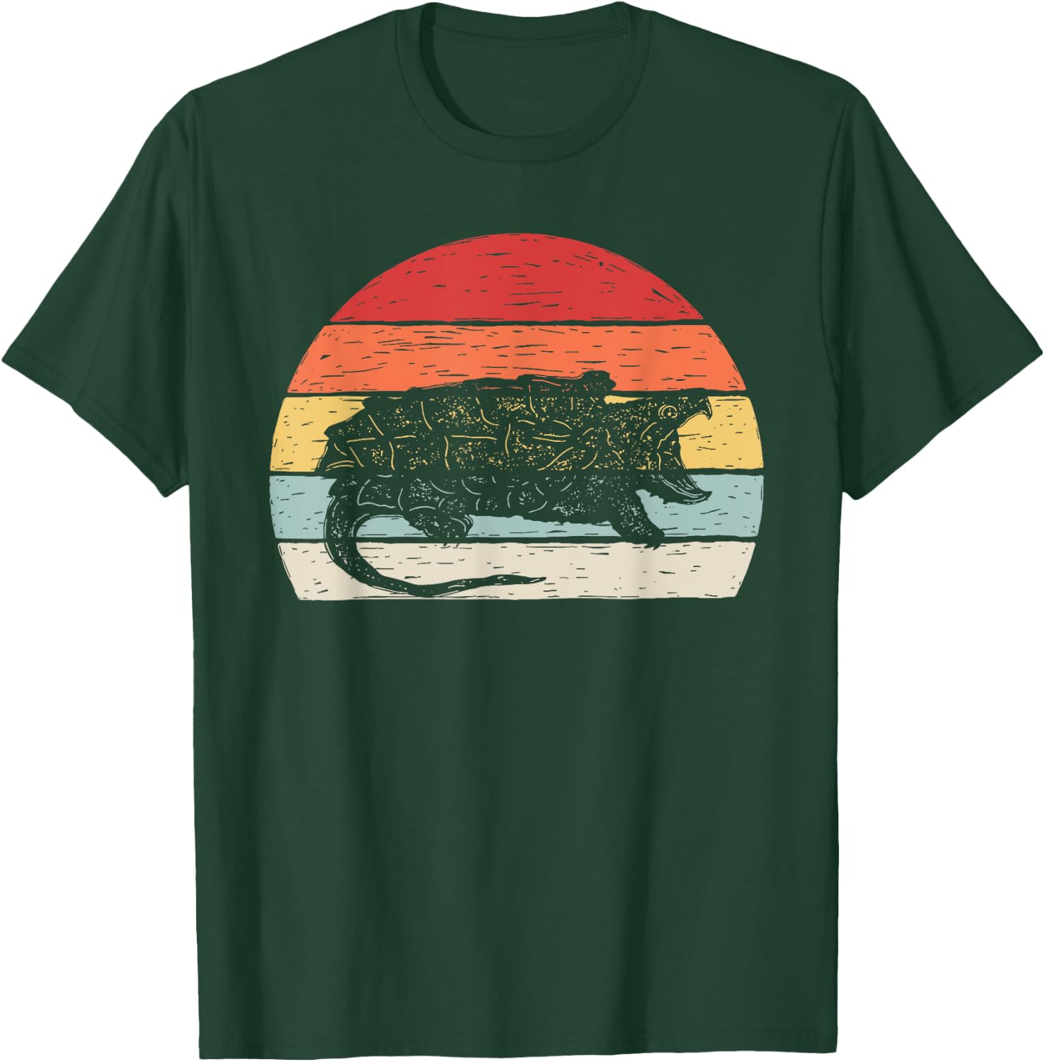 Catch Some Rays Vintage Retro Snapping Turtle T-Shirt - T-Shirt | Forest