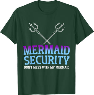 Mermaid Security Mermaid Dad Birthday Merdad Father's Day T-Shirt - T-Shirt | Forest