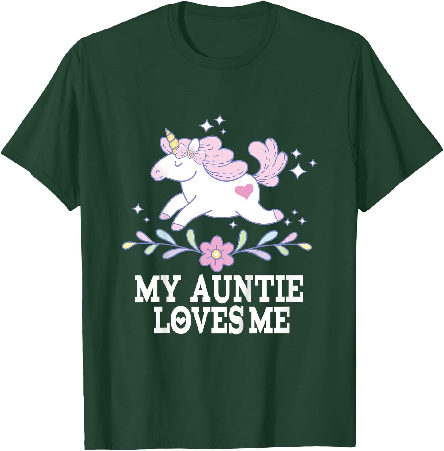 My Auntie Loves Me Unicorn Niece T-Shirt - T-Shirt | Forest