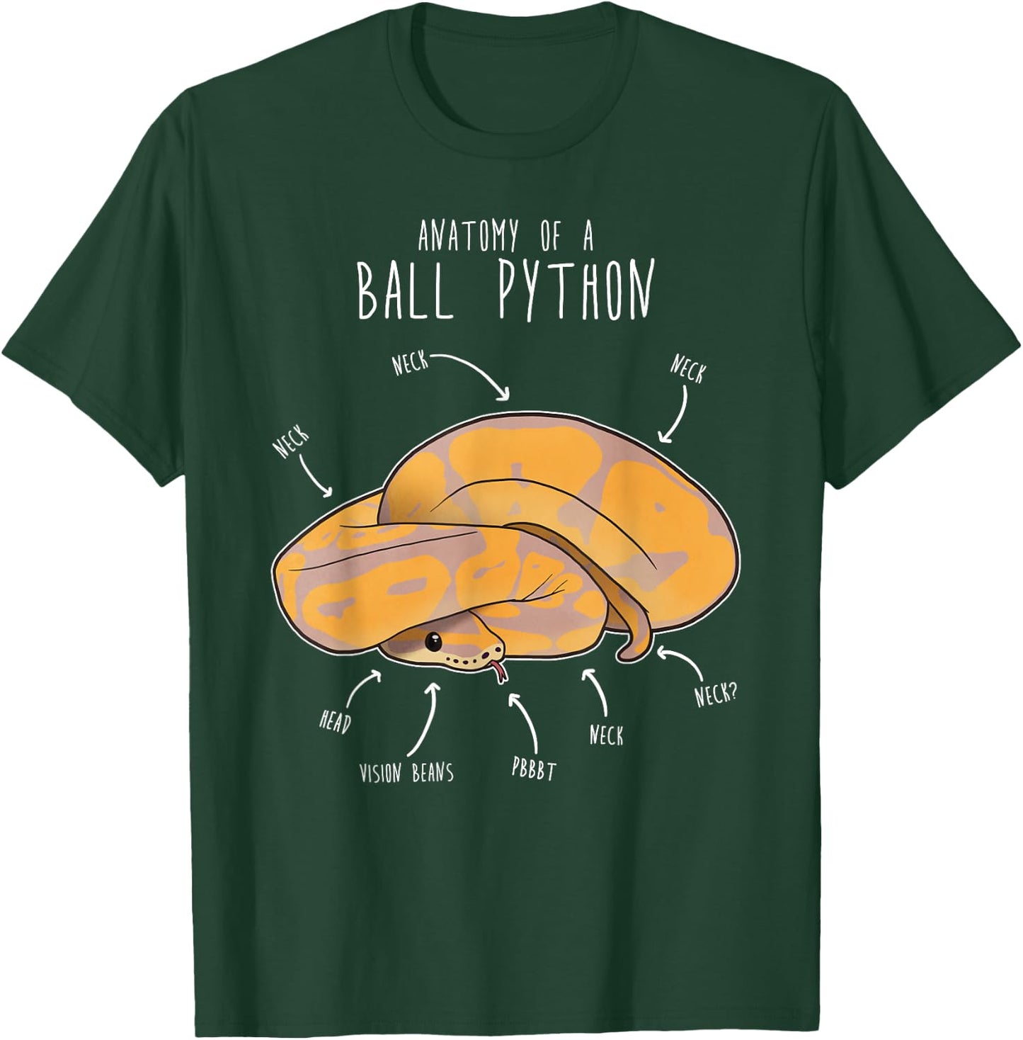 Anatomy of a Banana Ball Python, Funny Reptile Snake Lover T-Shirt - T-Shirt | Forest