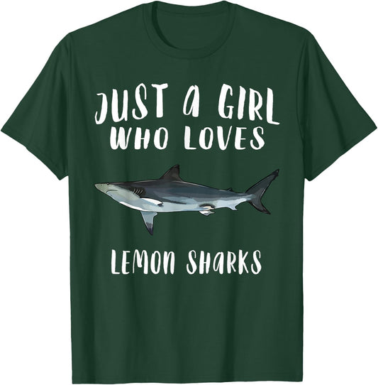 Im Just A Girl Who Loves Lemon Shark Lover Gift T-Shirt - T-Shirt | Forest