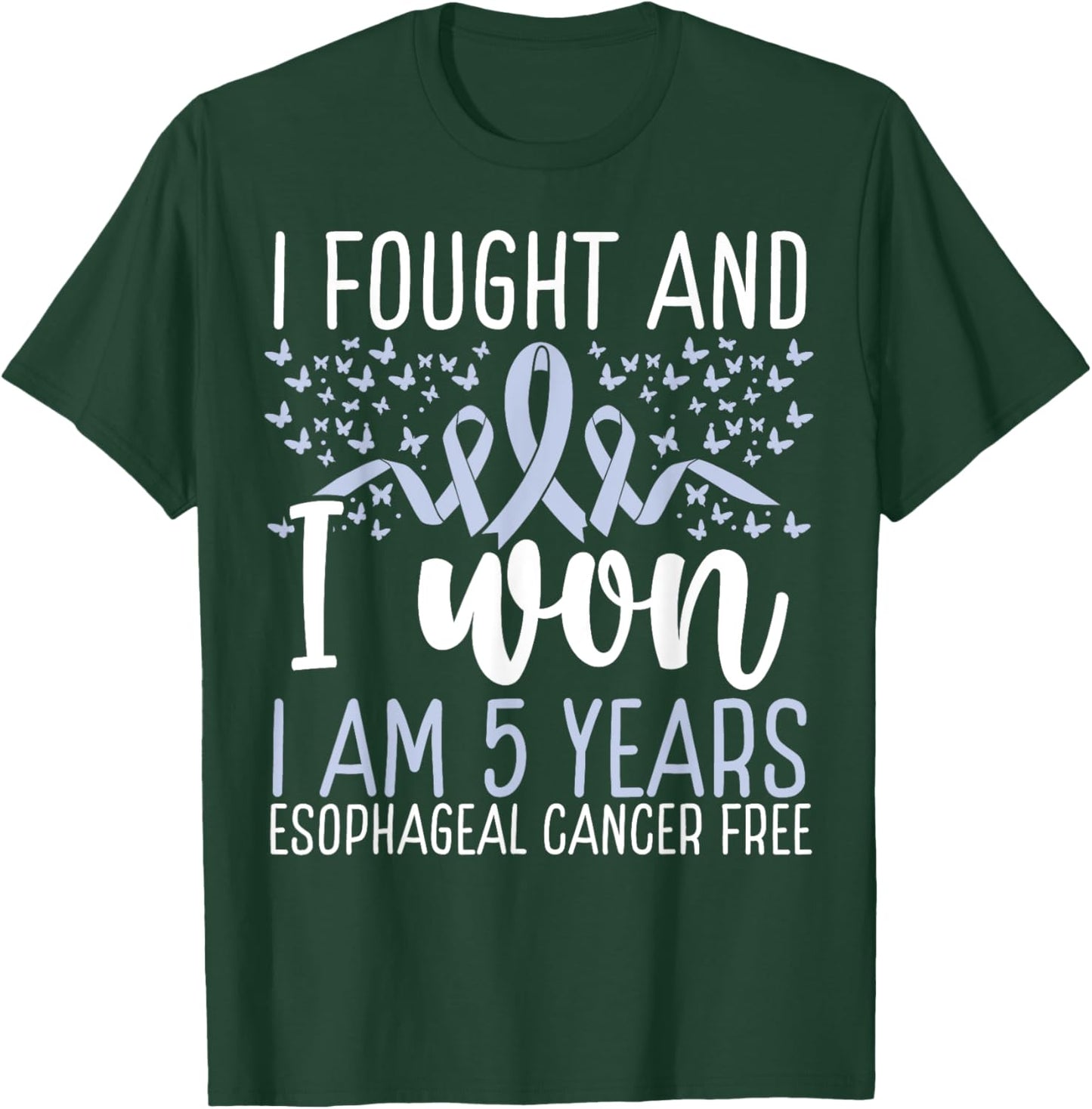 5 Years Cancer Free Survivor Esophageal Cancer Awareness T-Shirt - T-Shirt | Forest