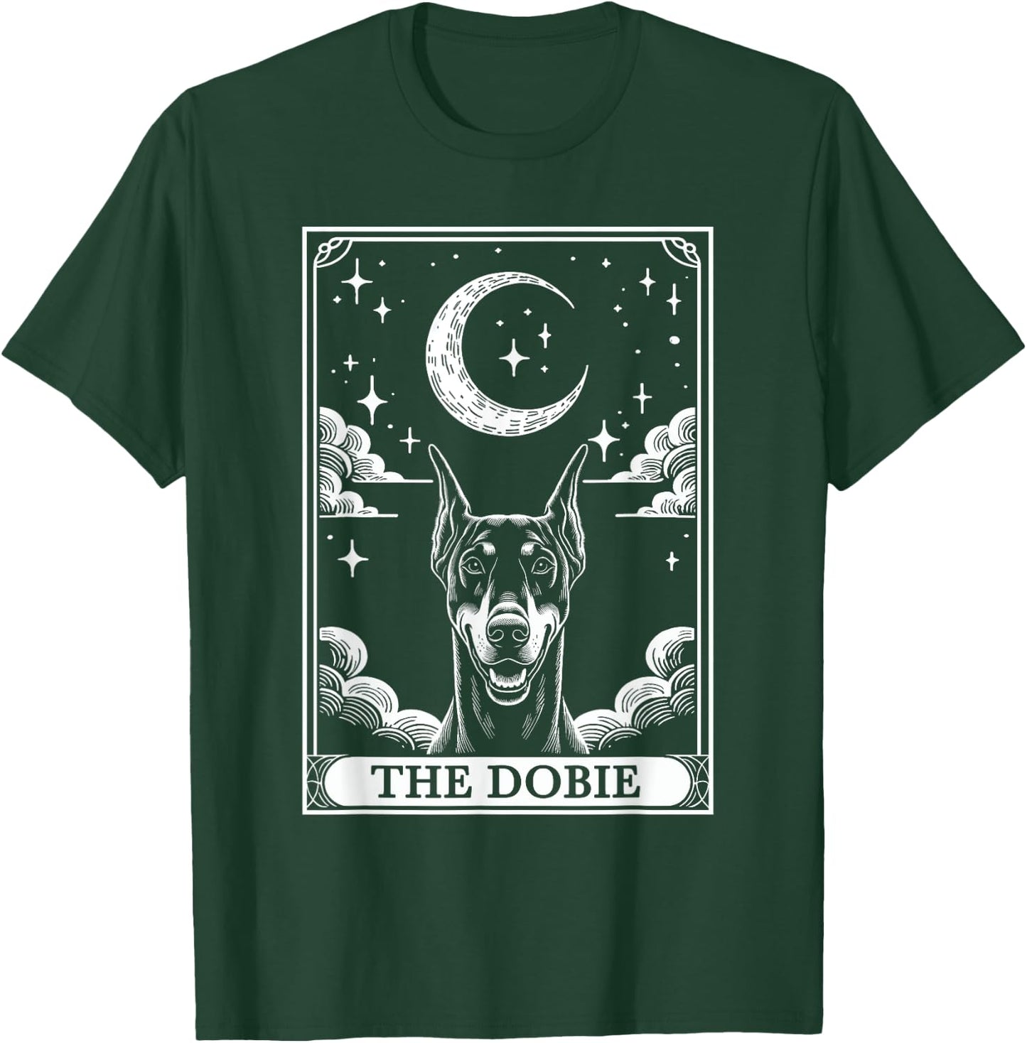 Tarot Card Vintage Crescent Moon Doberman Pinscher Dog Mom T-Shirt - T-Shirt | Forest